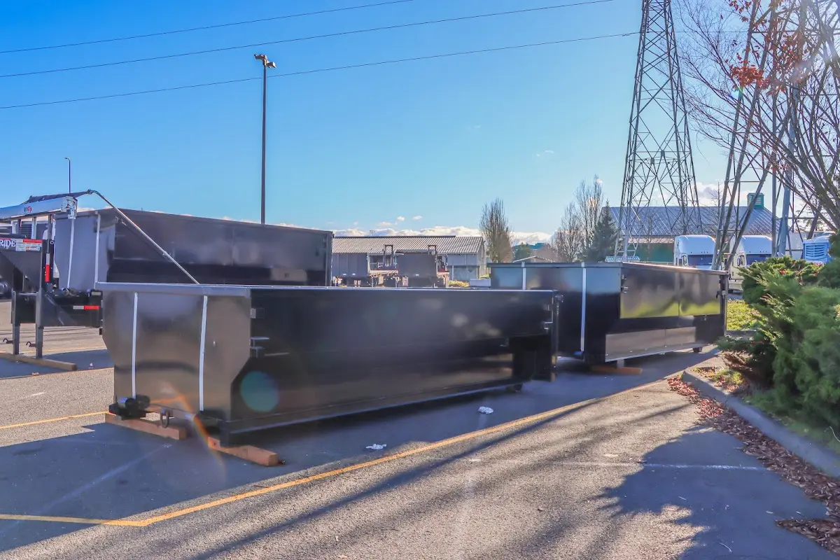 Roll-off dumpster ready for waste disposal at job site for 4 Yard Dumpster Rental in Artondale